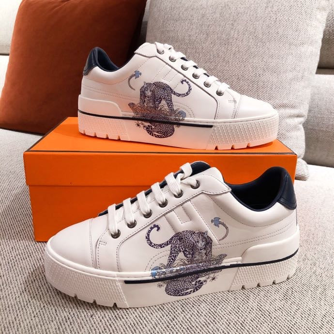 Hermes shoes Style 393 - front view, statement logo accent (alternate angle)