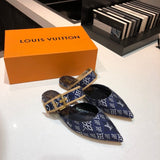 Louis Vuitton Tan Ankle Strap Heels - Toe Detail View