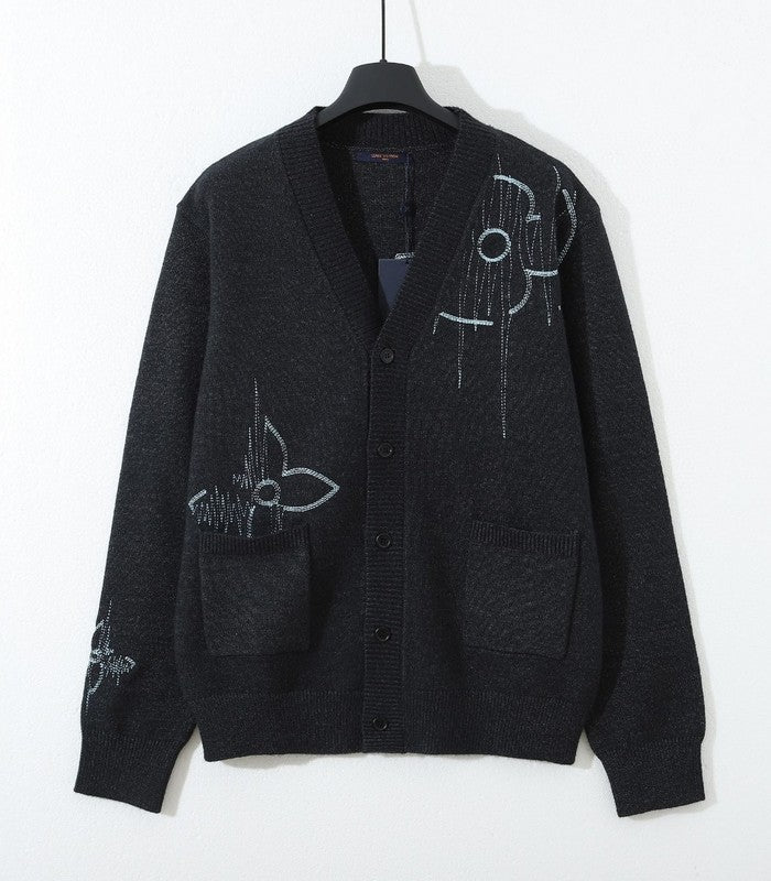 Close-up detail shot of Louis Vuitton luxury clothing with relaxed-fit cut