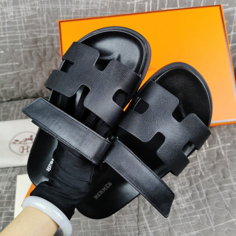 Hermes sandals Style 121 - front view, iconic logo design