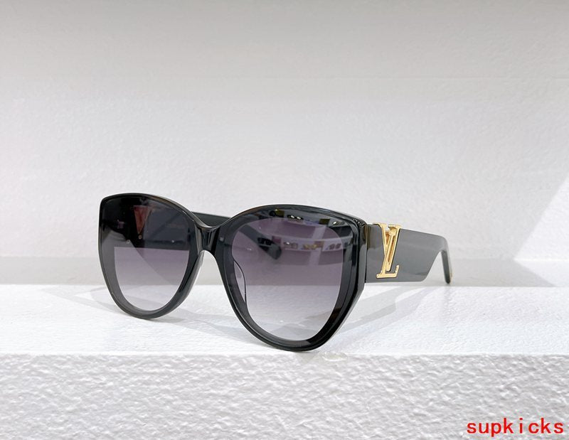 Close-up detail view of Louis Vuitton unisex sunglasses