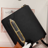 Understated bag shown from front angle