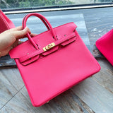 Side view of graceful structured handbag