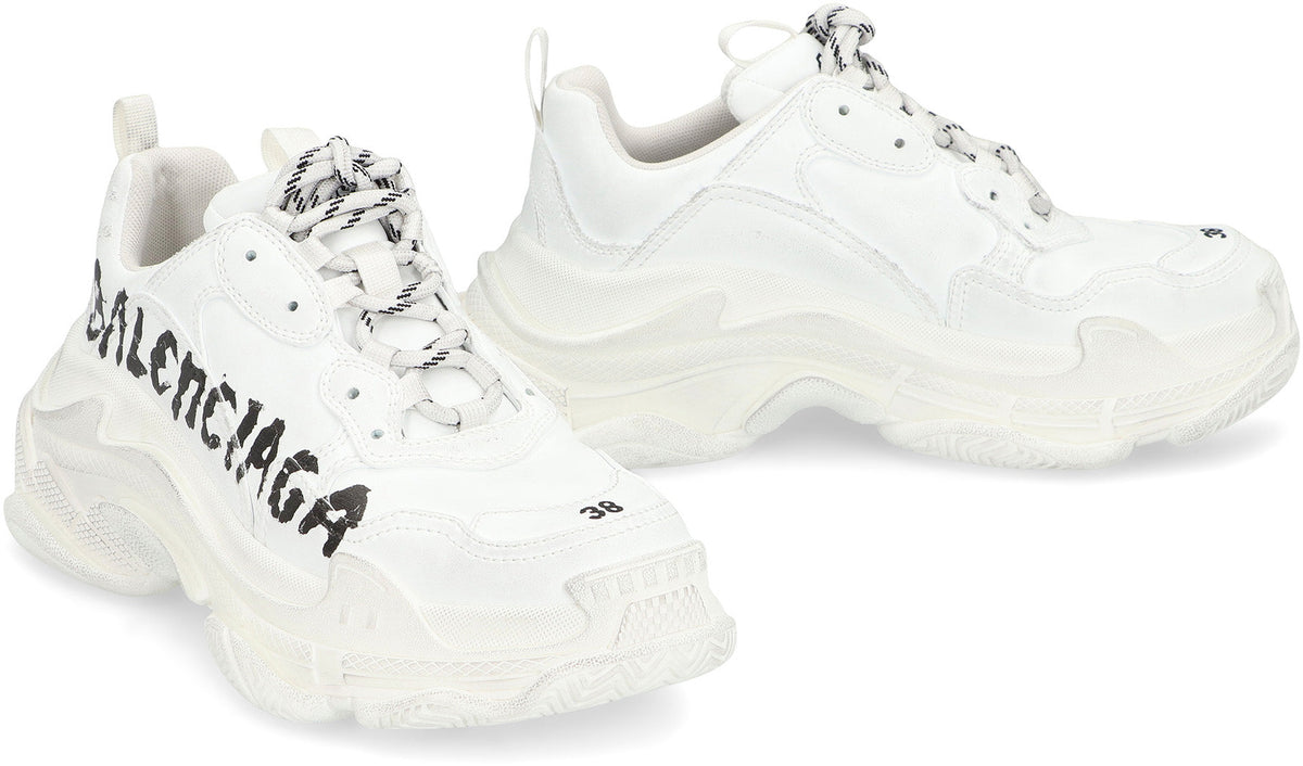 Balenciaga Shoes- BALENCIAGA Low-Top Vintage Effect Sneakers for Women Premium Designer Casual Shoes