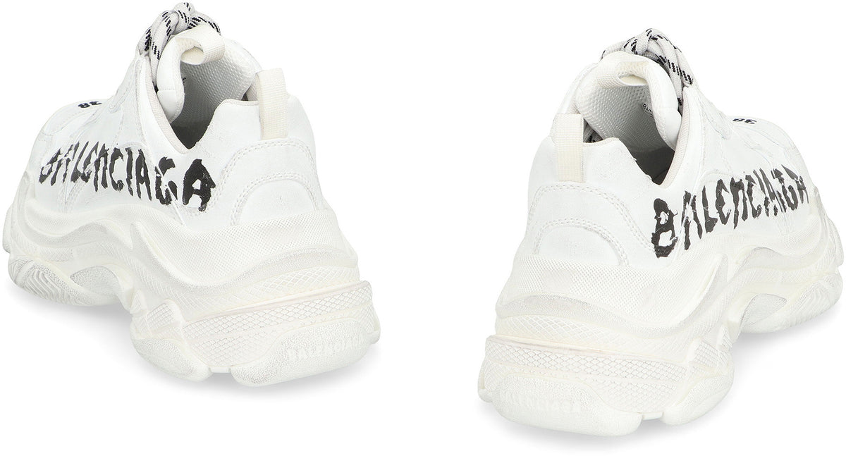 Close-up of Balenciaga sneakers hardware and fine stitching