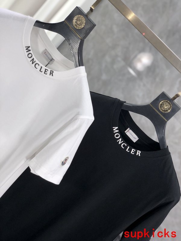 Full styled look of Moncler luxury clothing with relaxed-fit cut