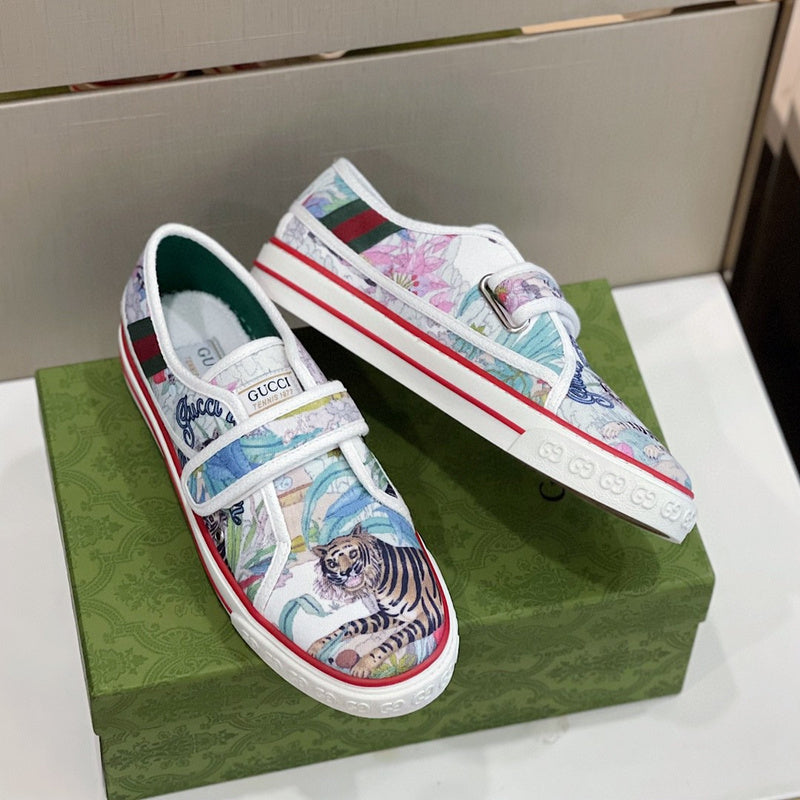 Gucci sneakers detailed view showing premium designer craftsmanship