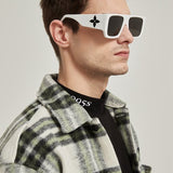 Close-up detail view of Louis Vuitton unisex sunglasses