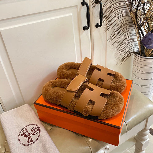 Hermès Chocolate Brown Block Heel Sandals - Full Silhouette View