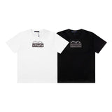 Close-up detail shot of Louis Vuitton cotton t-shirt with logo-detail design