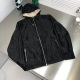 Side profile of Louis Vuitton luxury clothing with signature branding