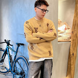 Front view of Louis Vuitton luxury clothing with signature branding