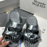 Alexander McQueen Chocolate Brown Bow-Detail Flats - Angled View