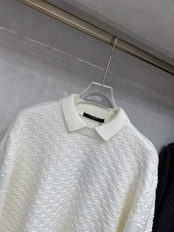 Back view of Louis Vuitton luxury clothing with runway-inspired design
