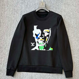 Front view of Louis Vuitton luxury clothing with signature branding