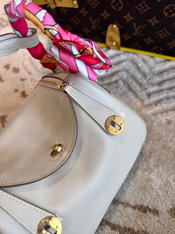 Sleek bag shown from front angle