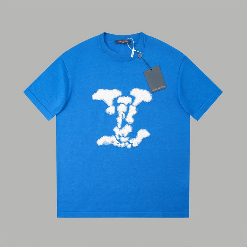 Close-up detail shot of Louis Vuitton cotton t-shirt with relaxed-fit cut