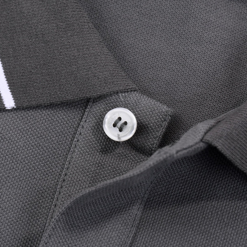 Front view of Polo cotton polo shirt with monogram-inspired silhouette