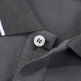 Front view of Polo cotton polo shirt with monogram-inspired silhouette
