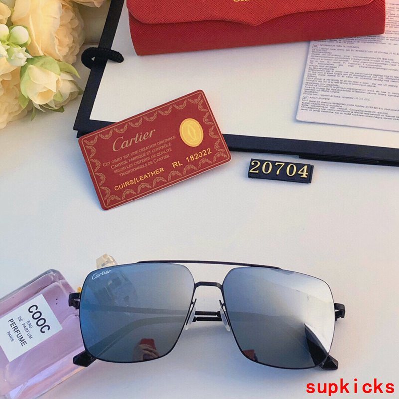 Close-up detail view of Cartier unisex sunglasses