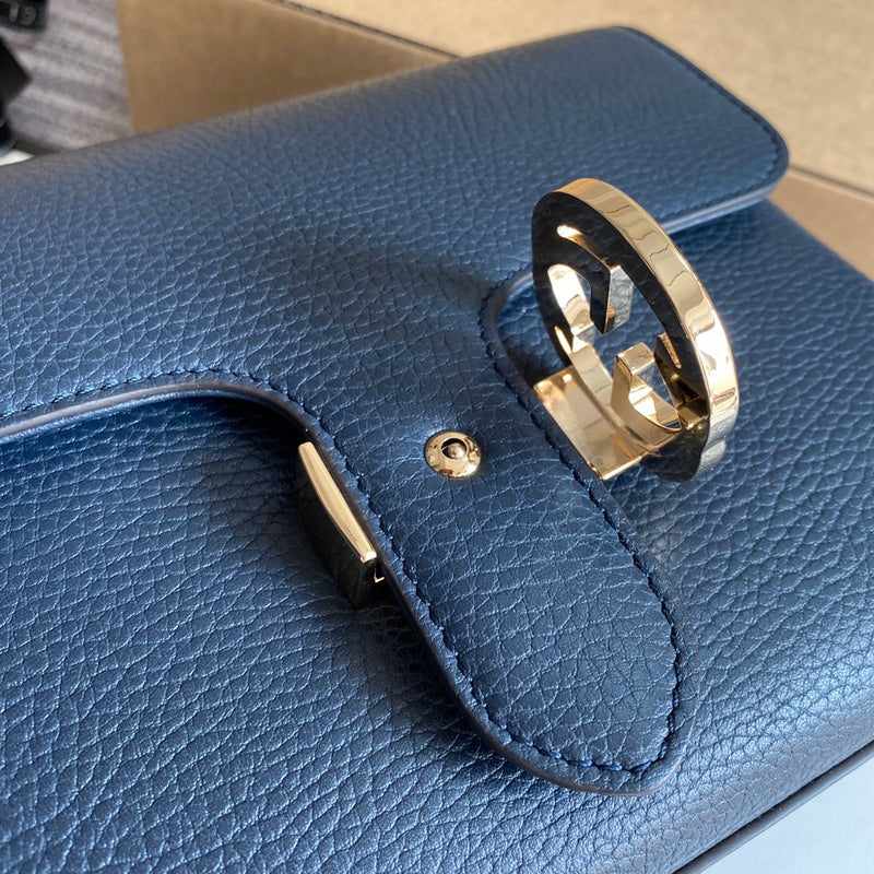 Back view of modern sleek women's handbag – women's designer-style accessory