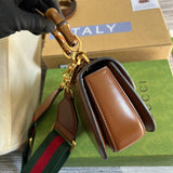 Side view of balanced structured handbag