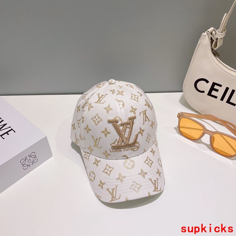 Close-up detail view of Louis Vuitton unisex cap