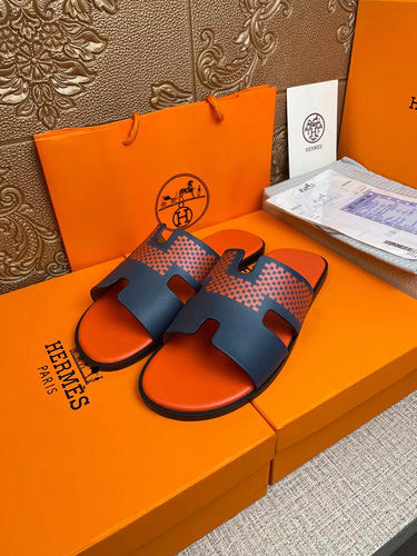 Hermès Red Loafer Flats - Full Silhouette View