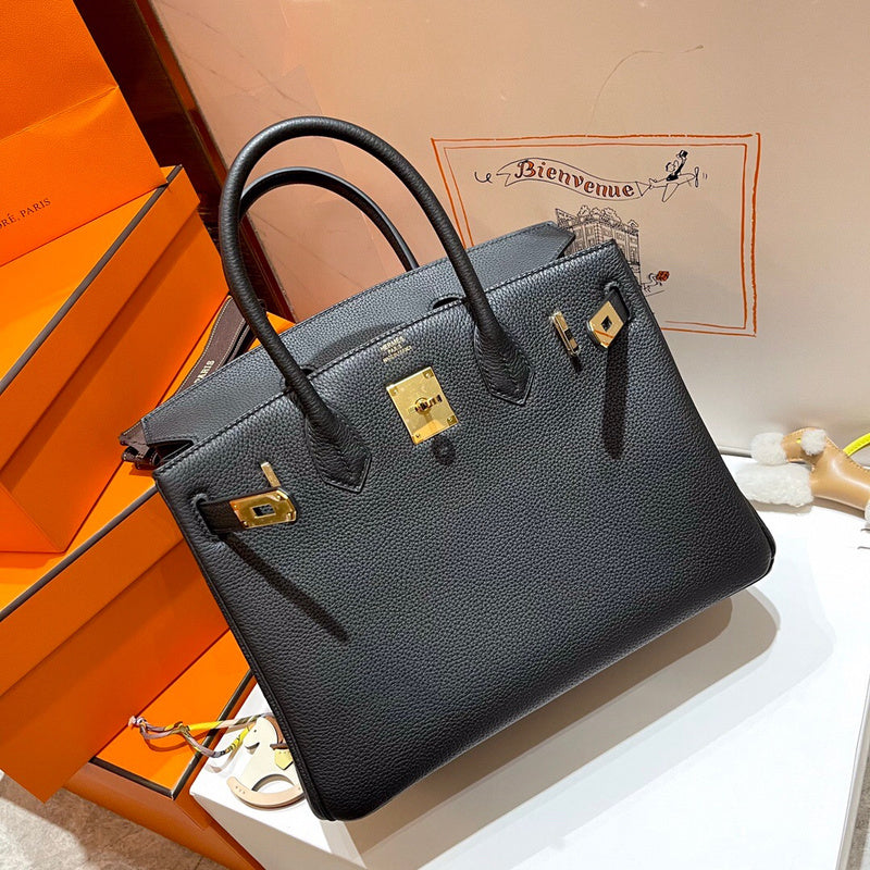 Side view of balanced structured handbag