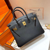 Side view of balanced structured handbag