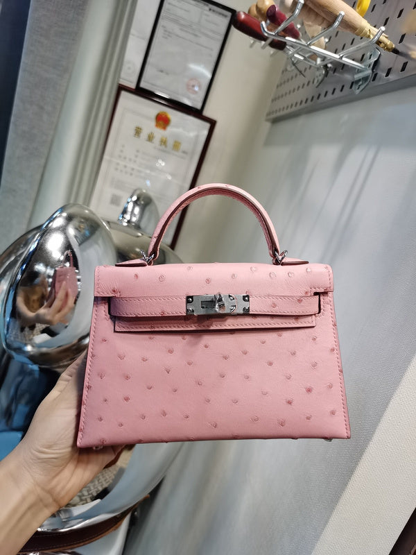 Side view of considered structured handbag