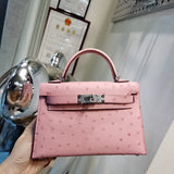 Side view of considered structured handbag