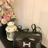 Side view of statement structured handbag