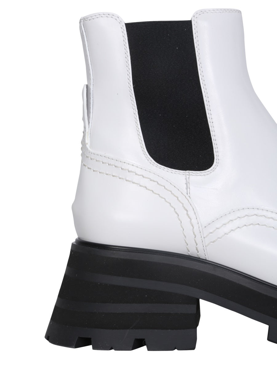 Close-up of Alexander McQueen boots & booties hardware and fine stitching