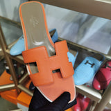 Hermès Red Espadrille Wedge Sandals - Side Profile View