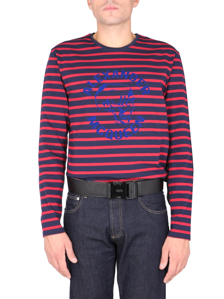 Alexander McQueen T-Shirts? Alexander Mcqueen Men T-Shirt With Flocked Logo Casual Everyday Designer Tee