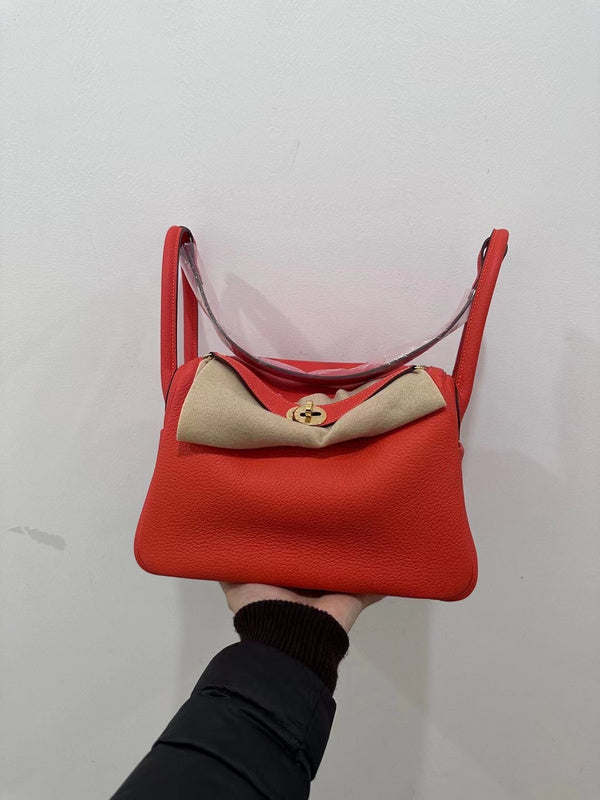 Side view of elegant structured handbag