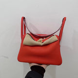 Side view of elegant structured handbag