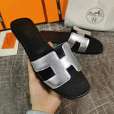 Hermes sandals Style 035 - front view, statement logo accent