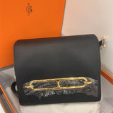 Side view of crisp structured handbag