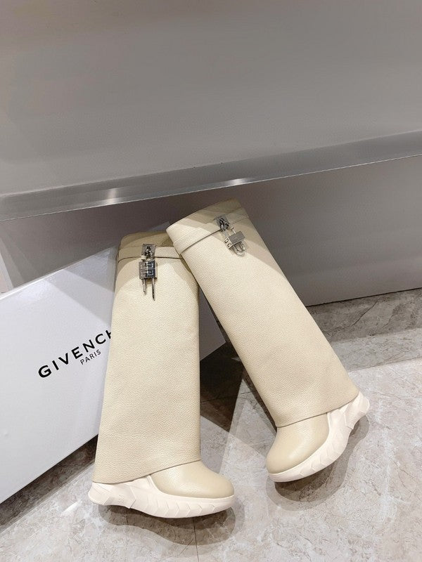 Givenchy Grey High-Top Sneakers - Front View