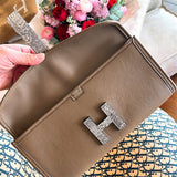 Side view of smart structured handbag