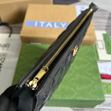 Side view of classic structured handbag