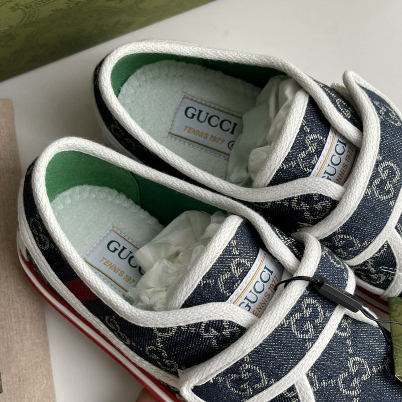 Gucci soft grey luxury sneakers view 6 classic court silhouette