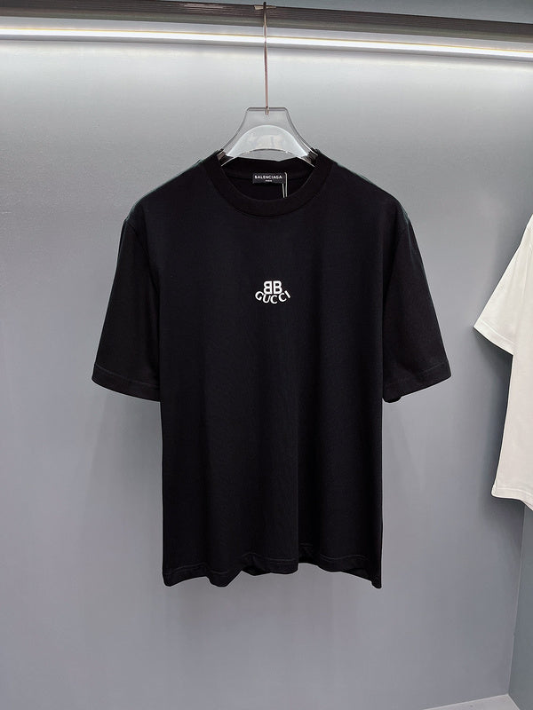 Front view of Gucci luxury clothing with monogram-inspired silhouette