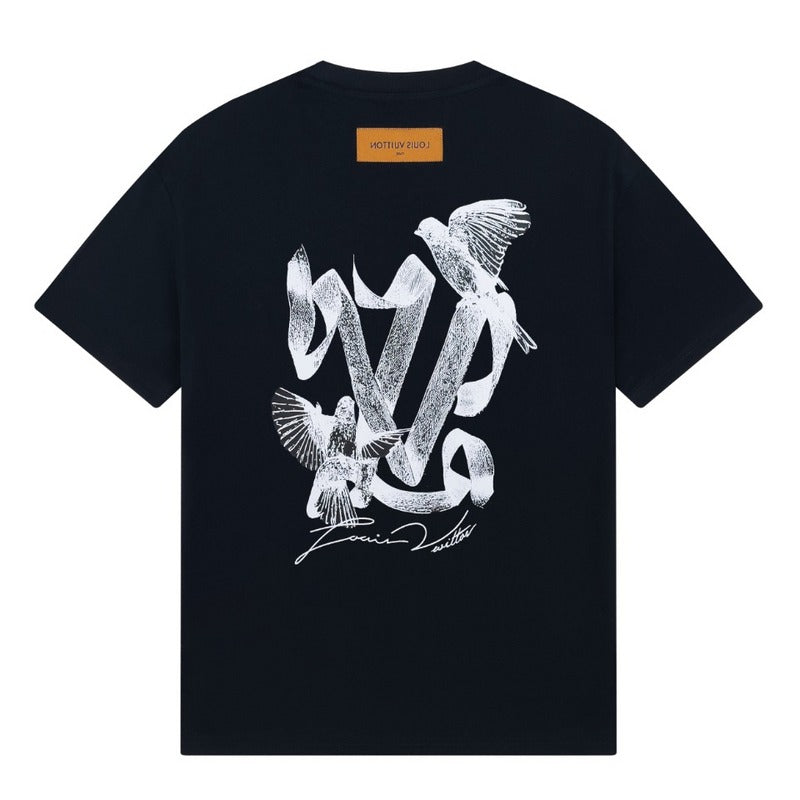 Close-up detail shot of Louis Vuitton cotton t-shirt with everyday silhouette