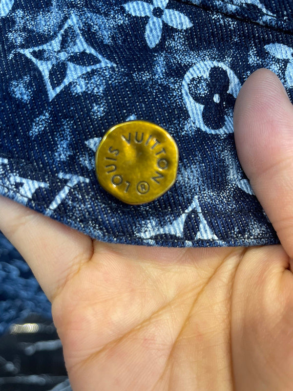Full styled look of Louis Vuitton luxury clothing with logo-detail design