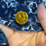Full styled look of Louis Vuitton luxury clothing with logo-detail design