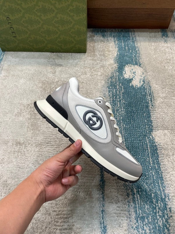 Gucci neutral cream luxury sneakers view 6 signature lace-up style