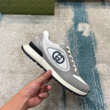 Gucci neutral cream luxury sneakers view 6 signature lace-up style